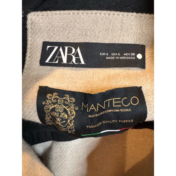 Zara Manteco Beige Wool Jacket Men’s Size Large Button Front Coat - Picture 7 of 7